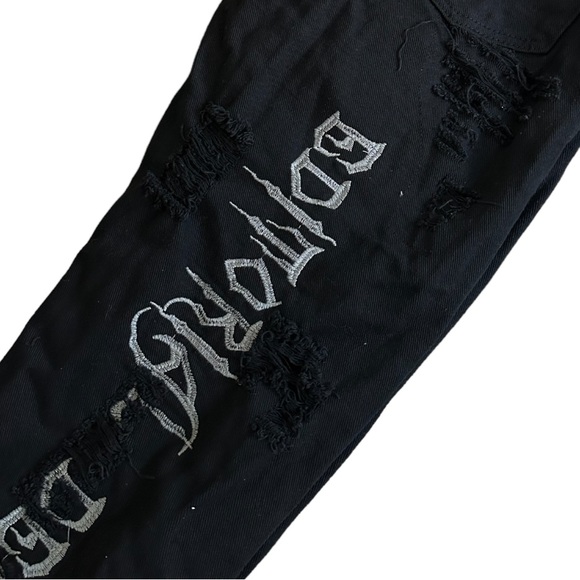 Men’s Ripped Jeans, Embroidered, Relaxed - Picture 6 of 6